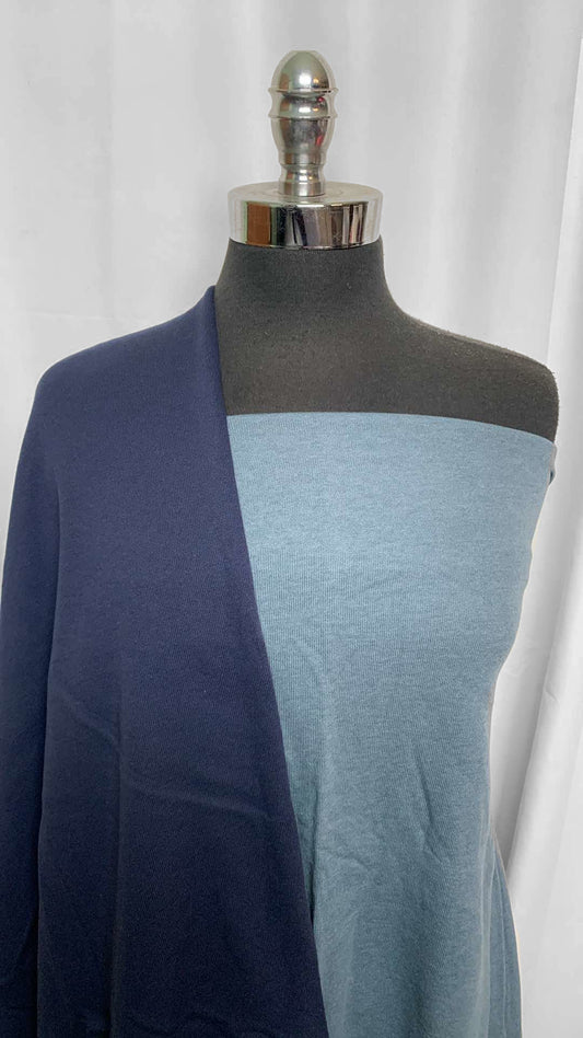 NAVY/SLATE BUNDLE : 1YD Navy 72" Wide Sweatshirt Fleece (Flaw..see descr.)  & 1YD Slate 72" Wide Sweatshirt Fleece (Flaw..see descr.)  : A25996