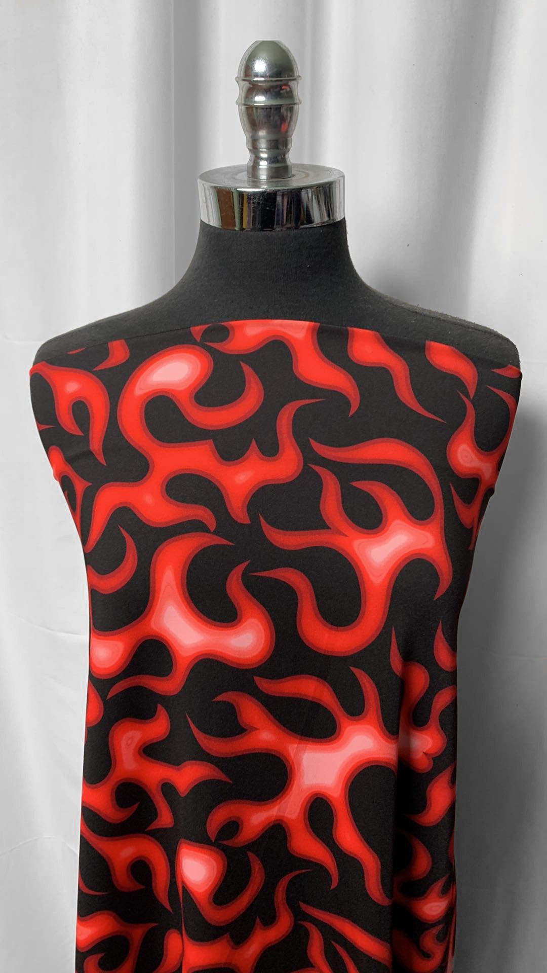 Red/Black Flames - Yoga Performance - 2 Yard Cut