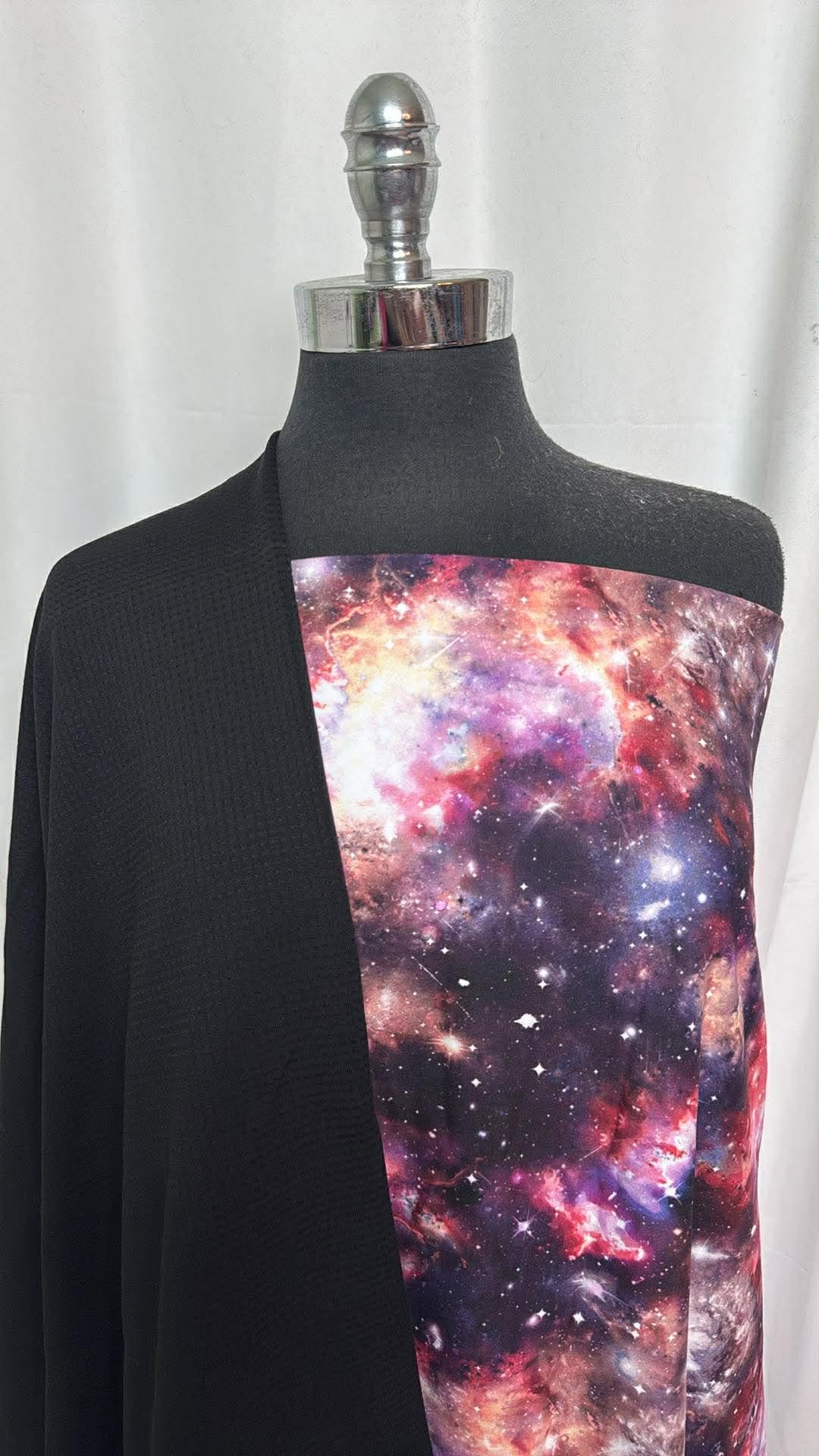 BLACK/GALAXY BUNDLE : 1+YD Galaxy Single-Brushed PF & 1YD Black PF Mesh : A30153