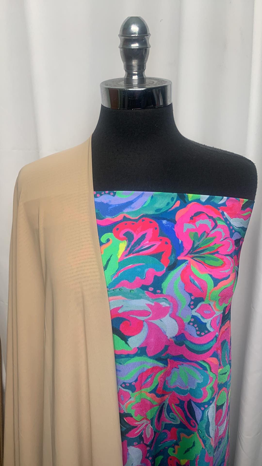 POWER MESH/BRIGHT FLORAL BUNDLE : 2YD Bright Floral N/S & 1YD Heavy Power Mesh : A25446
