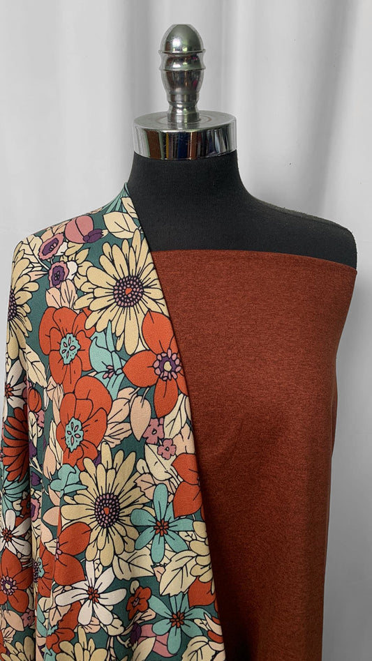 RETRO FLORAL BUNDLE : 2YD Floral Oakley SK & 2YD Peached PF : A2274