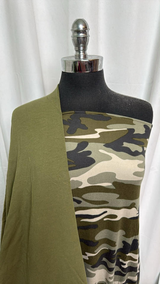 OLIVE/CAMO BUNDLE : 2YD Camo DBP & 2.5YD Olive Modal C/S FT : A30189