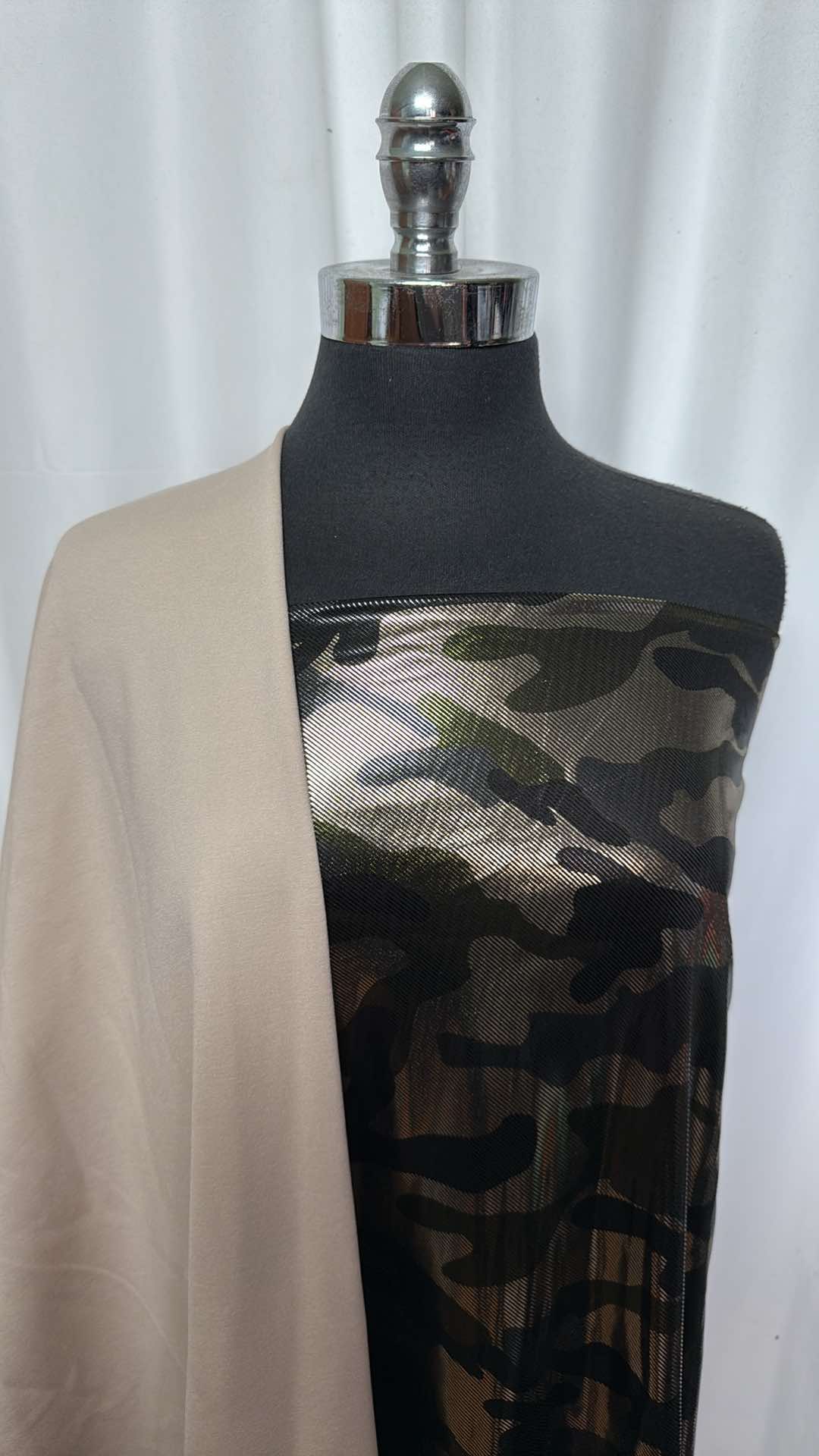 FOIL CAMO BUNDLE : 2YD Foil Camo ITY & 2YD Solid Nylon Ponte : A26850