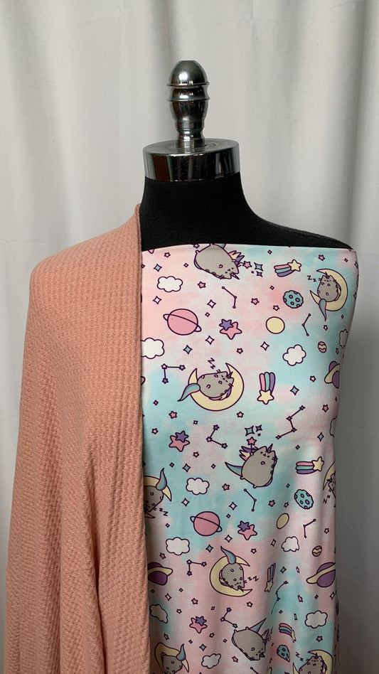 SPACE CATS BUNDLE : 2YD Space Cats DBP & 2YD Blush Brushed Waffle : A1580