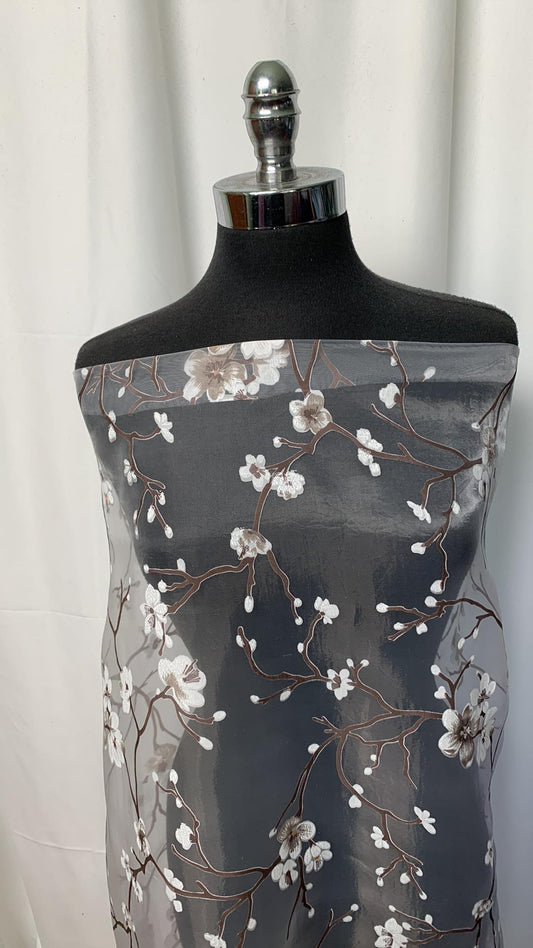 Blossoms - Printed Organza - 3 Yard Cut