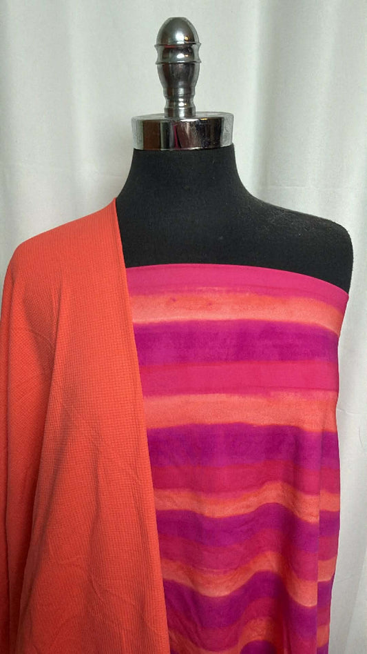 TEXTURED/SUNSET STRIPE BUNDLE : 1.5YD Sunset Stripe N/S Swim & 2YD Textured N/S Swim : A29437