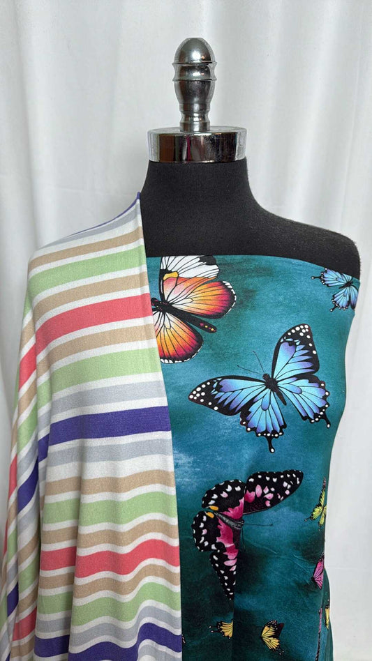 BUTTERFLY/STRIPE BUNDLE : 1YD Butterfly DBP & 2YD Stripe Oakley SK : A29188