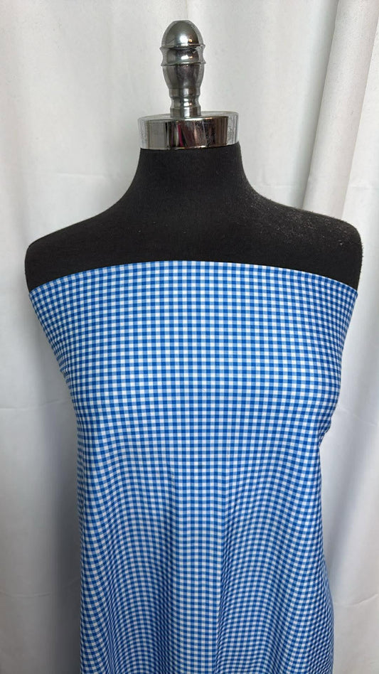 Blue Gingham - Nylon/Spandex Swim- 1 Yard Cut