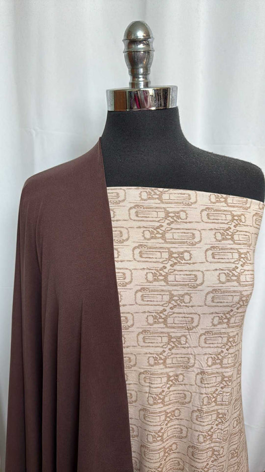 BROWN/STAR WARS BUNDLE : 1+YD Star Wars Modal & 1YD Brown Cotton/Modal : A28943