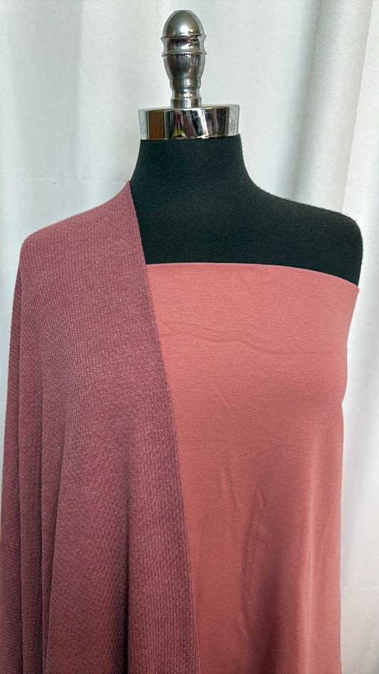 BLUSH BUNDLE : 2YD Blush Nylon Ponte & 2YD Blush Honeycomb Sweater : A28774