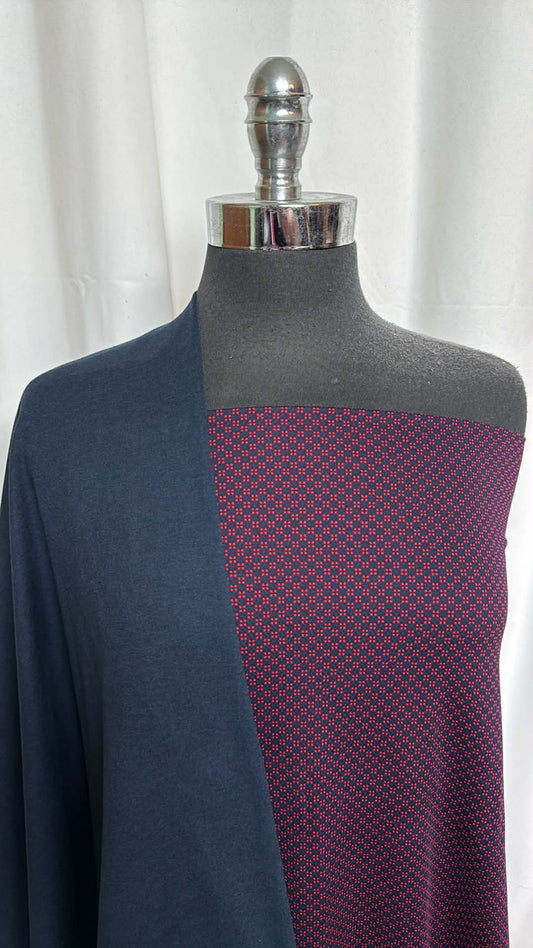 NAVY/RED DRI FIT BUNDLE : 2YD Navy/Red Dri Fit & 1YD Navy Peached PF : A29616