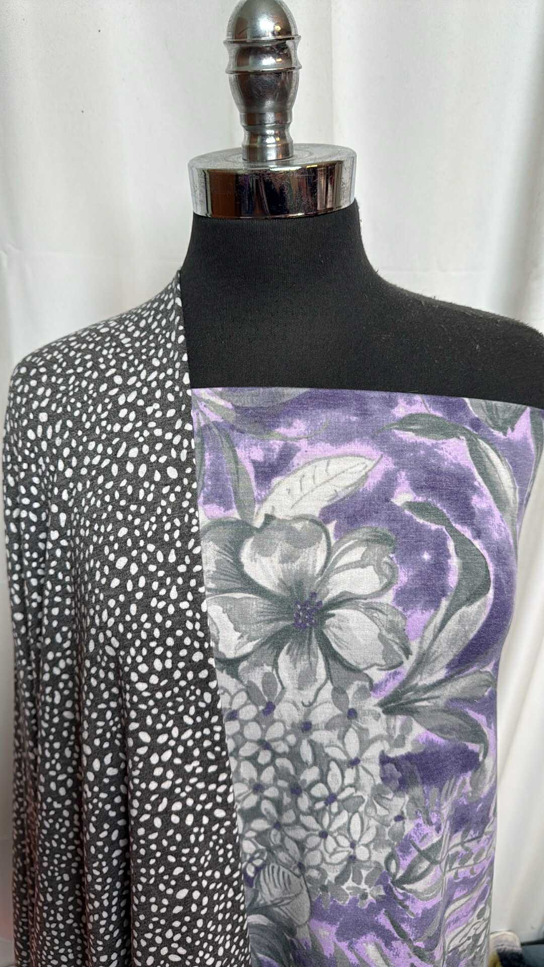 PURPLE FLORAL/DOT BUNDLE : 2YD Purple Floral PRS FT & 1+YD Dot PRS FT : A28352