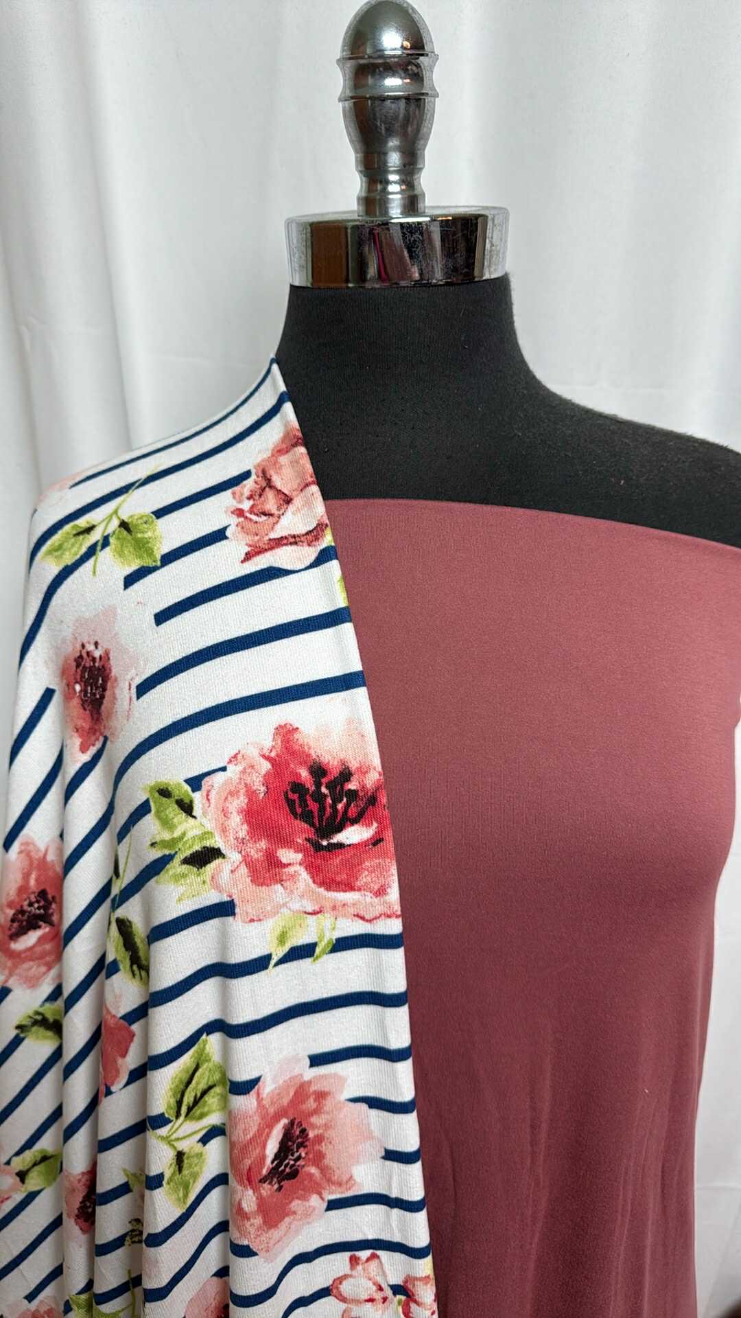 MARSALA/FLORAL STRIPES BUNDLE : 2YD Marsala DBP & 2YD Floral/Stripe Oakley SK : A29070