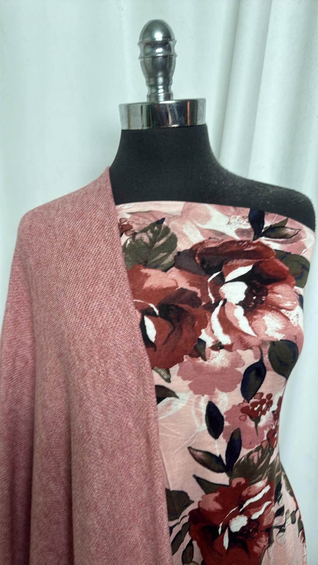 BLUSH FLORAL/HONEYCOMB BUNDLE : 1YD Blush Floral R/S & 2YD Honeycomb SK : A30833