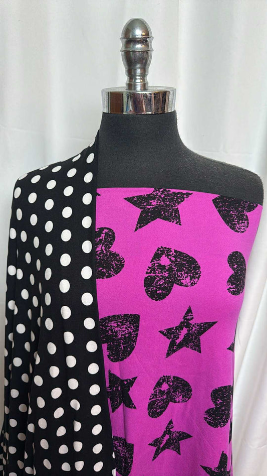 STARS, HEARTS, & DOTS BUNDLE : 2YD Star/Heart DBP & 2YD Polka Dot DBP : A27607