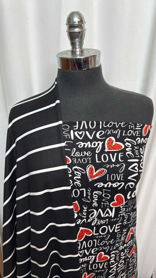 BLACK/WHITE STRIPE/LOVE BUNDLE : 2YD Black/White Stripe Oakley SK & 2YD Love Oakley SK : A28118