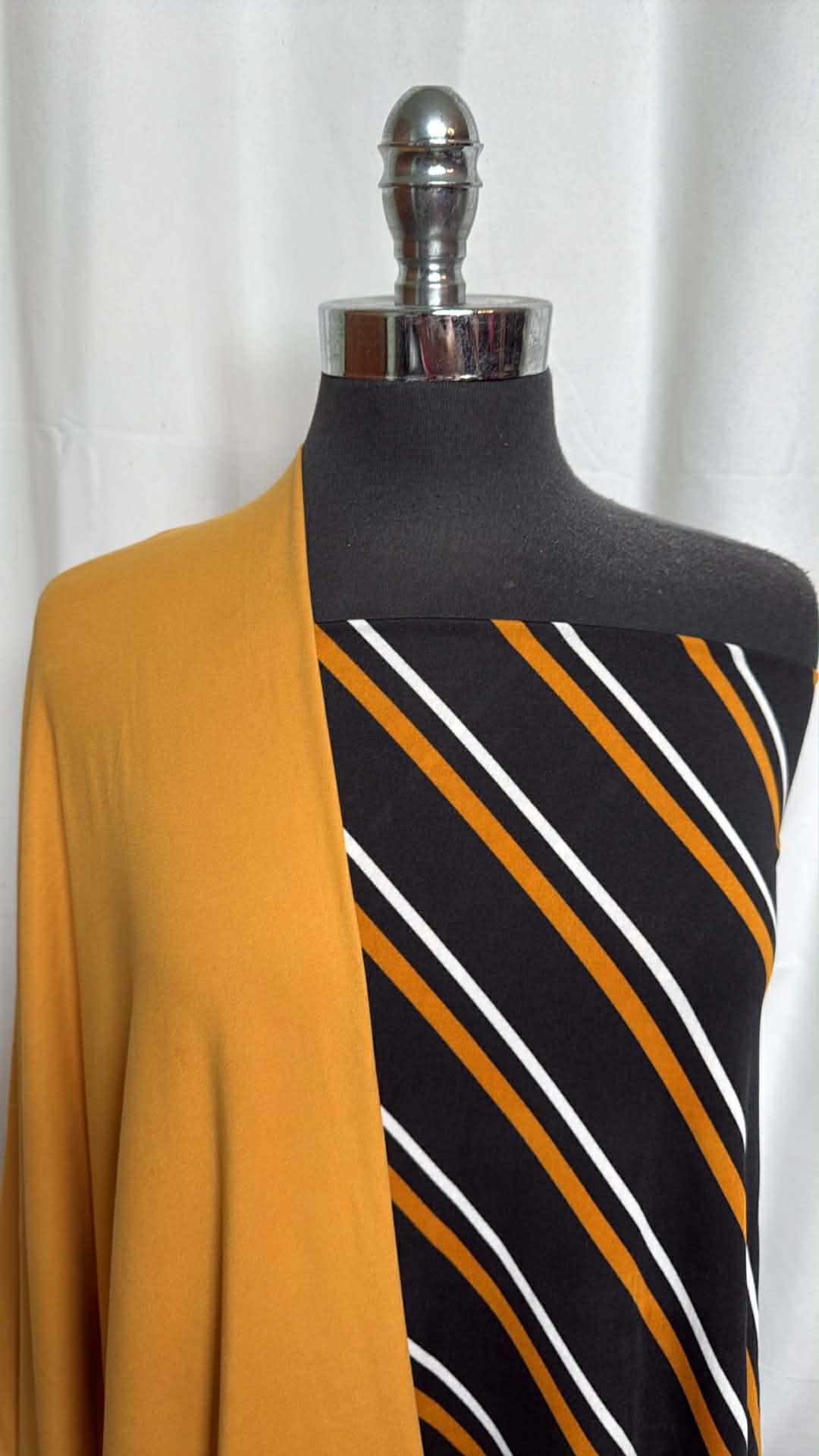 MUSTARD/DIAGONAL STRIPE BUNDLE : 2YD Diagonal Stripe ITY & 1.5YD Mustard DBP : A29617