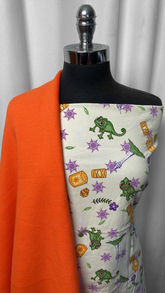 ORANGE/PASCAL BUNDLE : 1.5YD Pascal C/S & 1YD Orange Sweatshirt Fleece : A25158