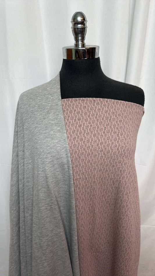 HEATHER GREY/JACQUARD BUNDLE : 2YD Heather Grey Cotton-Blend FT & 2YD Cotton-Blend Jacquard : A26982