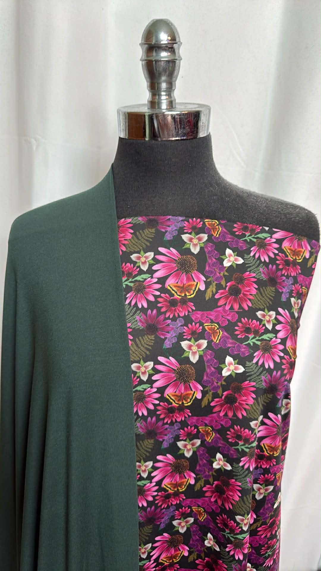 FIR/BUTTERFLY FLORAL BUNDLE : 2YD Butterfly Floral N/S Swim & 2.5YD Fir Modal/Spandex : A29685