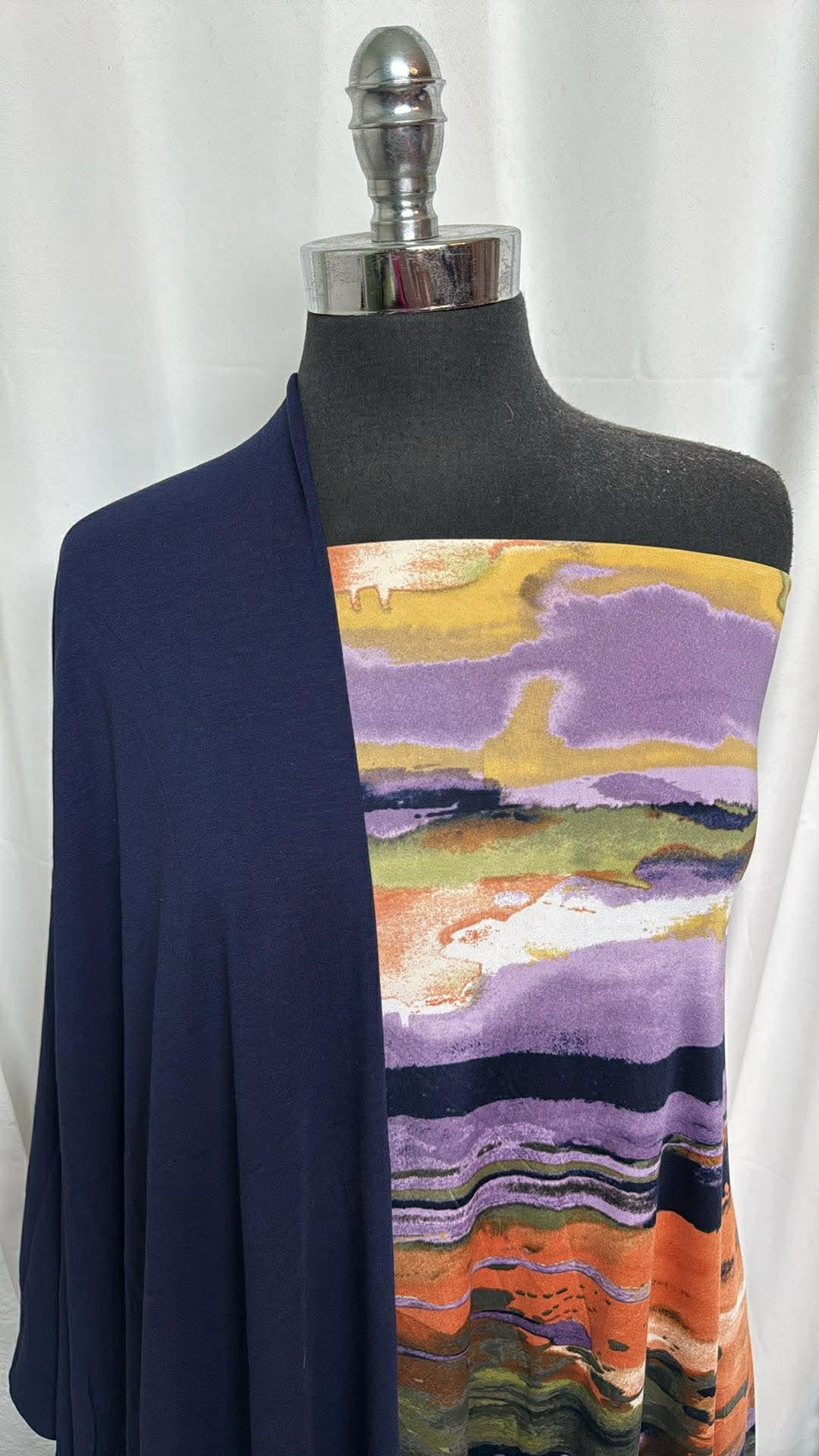 NAVY/ABSTRACT VENEZIA BUNDLE : 2YD Navy MVC & 2YD Abstract Venezia : A30211