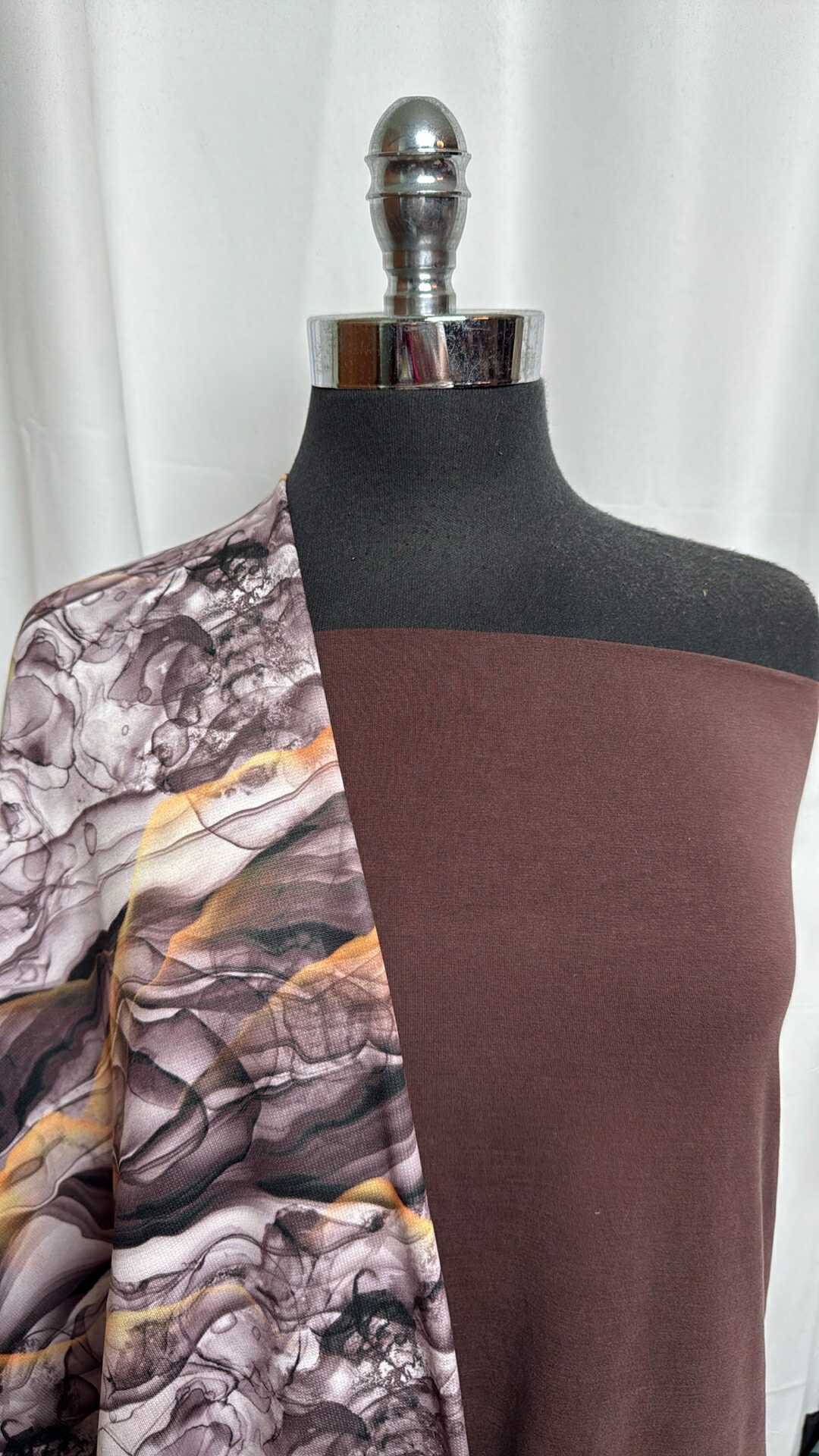 BROWN/SMOKE GEODE BUNDLE : 1+YD Smoke Geode Sport Fleece & 2YD Brown Modal C/S : A29048