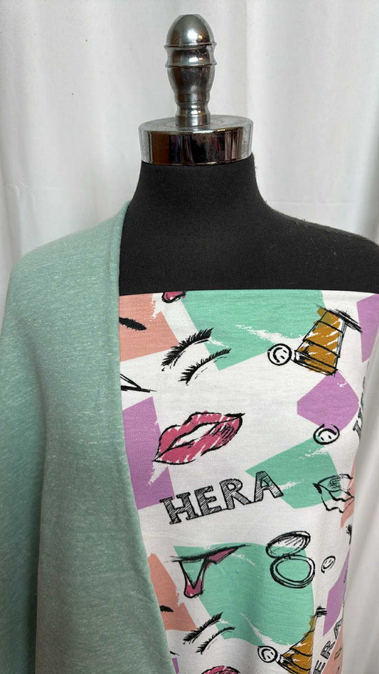GREEN/HERA BUNDLE : 2YD Hera PRS FT & 1YD Green C/P Sweatshirt Fleece : A28355