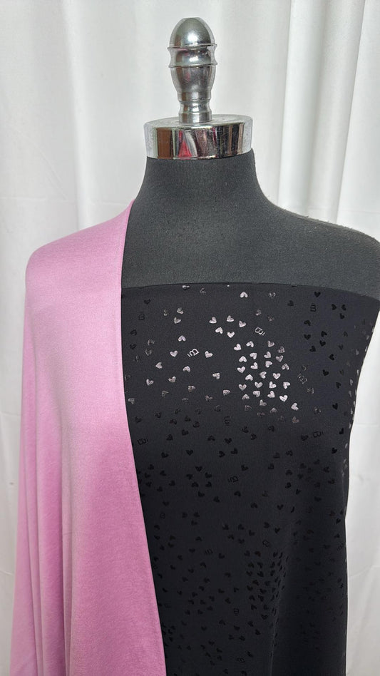 PINK/BLACK HEART BUNDLE : 2YD Pink Featherweight PF & 1+YD Black Heart Heavy PF w/Foil : A27066