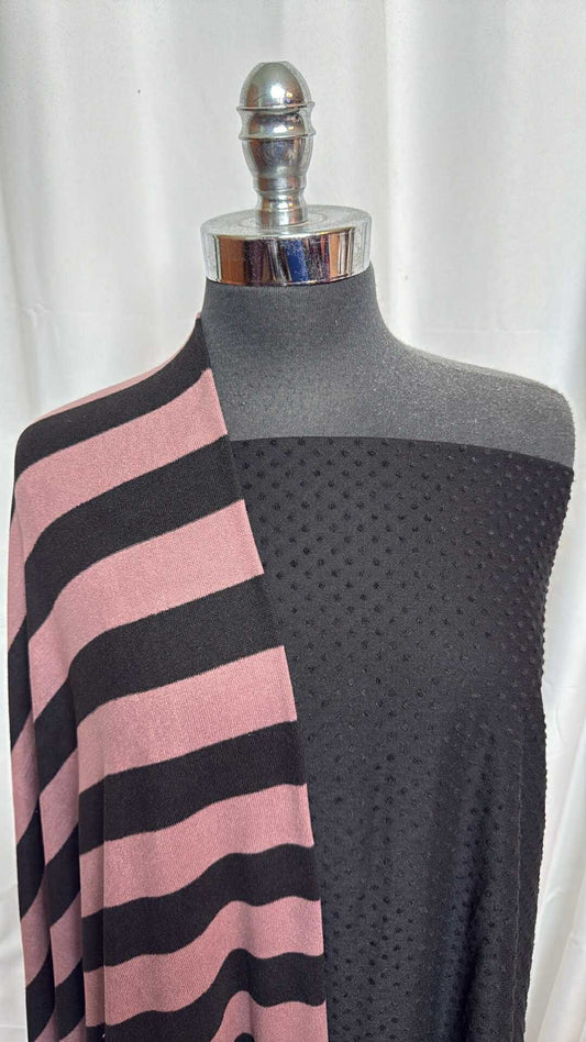WIDE STRIPE/SWISS DOT BUNDLE : 2YD Wide Stripe Oakley SK & 2YD Black Swiss Dot Jersey : A28258
