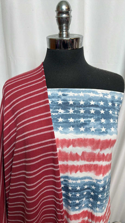 RED/STARS AND STRIPES BUNDLE : 2YD Red Stripe C/P DK & 2YD Stars & Stripes PRS : A28356