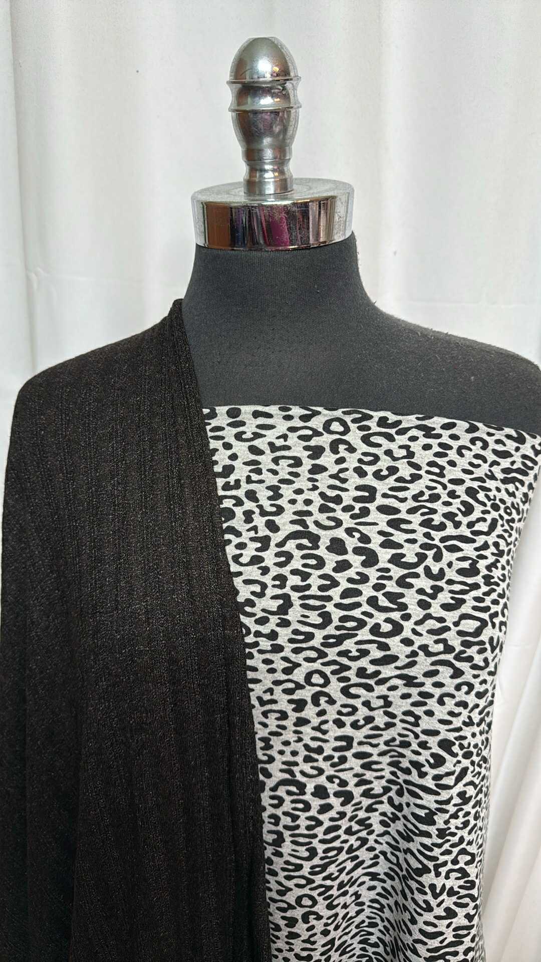 BLACK CABLE/LEOPARD BUNDLE : 2YD Leopard PRS FT & 2YD Black Heathered Cable SK : A28405