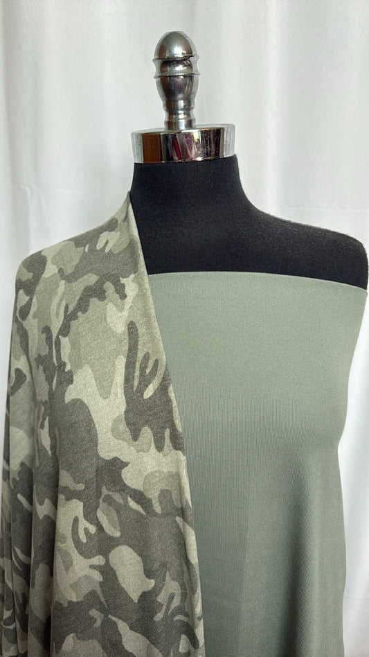 SAGE/CAMO BUNDLE : 1.5YD Sage PF Rib & 2YD Camo PRS FT : A28947