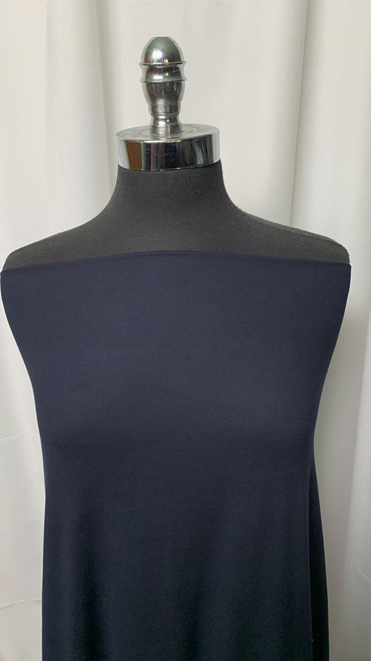 Solid Navy - Double Brushed Poly Spandex - By the Yard