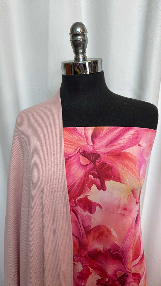 LIGHT PINK/ORCHID BUNDLE : 2.5YD Orchid Venezia & 2YD Light Pink Rib SK : A28780