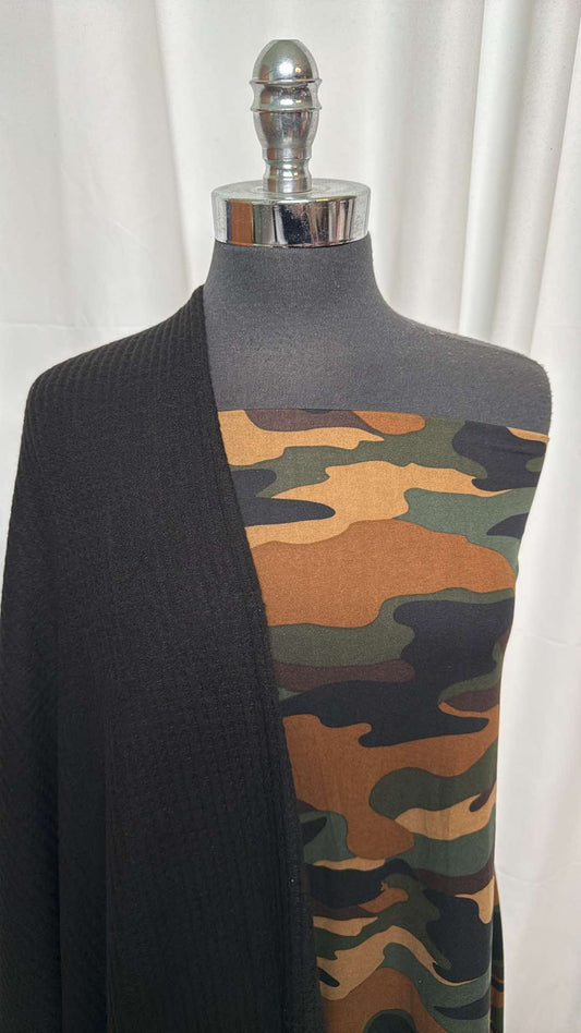 BLACK WAFFLE/CAMO BUNDLE : 2YD Camo DBP & 2YD Black Brushed Waffle : A26385