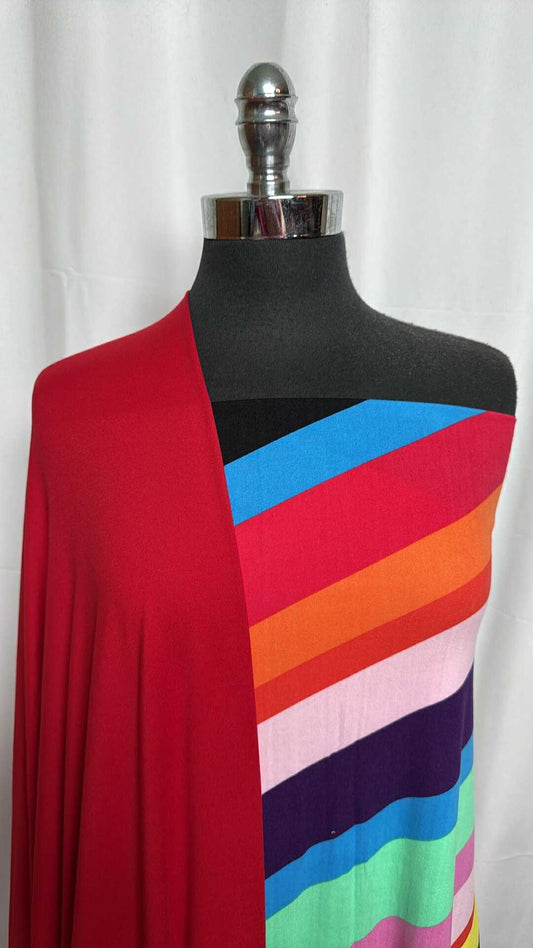 RED/DIAGONAL STRIPE BUNDLE : 2YD Diagonal Stripe DBP & 2YD Red DBP : A28980