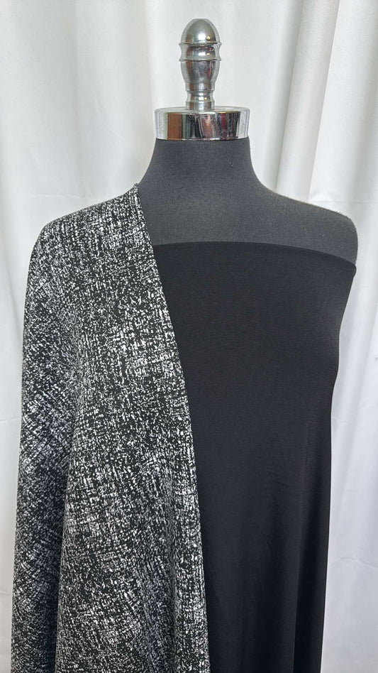 BLACK ABSTRACT BUNDLE : 2YD Black ITY & 2YD Abstract Jacquard DK : A26137