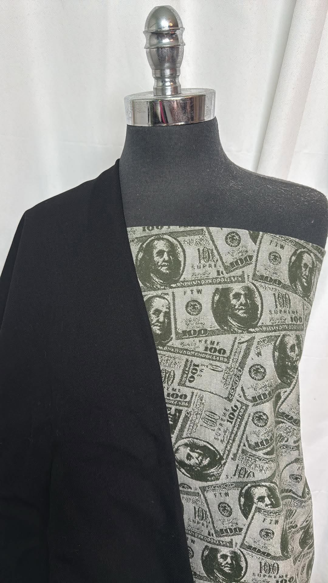 DENIM/MONEY BUNDLE : 2.5YD Money Designer Denim & 2YD Black Heavy Denim : A30577