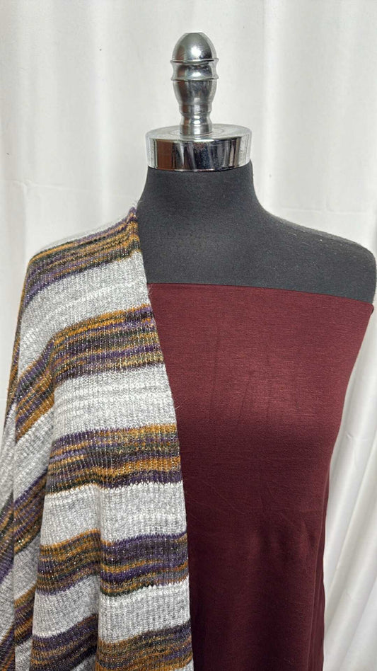 STRIPED SWEATER BUNDLE : 2YD Striped Sweater & 2YD Solid PRS FT : A27937