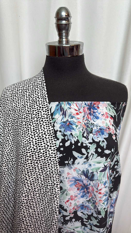 TEXTURED DOT/FLORAL BUNDLE : 1YD Floral Boardshort & 2YD Dot Textured N/S : A28135
