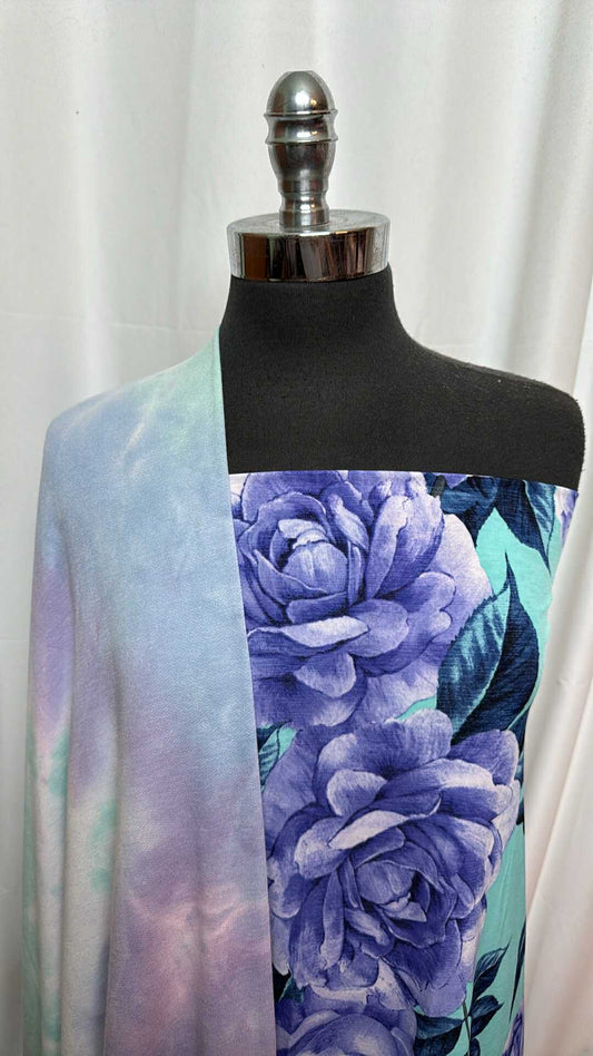 TIE DYE/FLORAL BUNDLE : 2YD Floral Bulgari & 2YD Tie Dye PRS FT : A27961