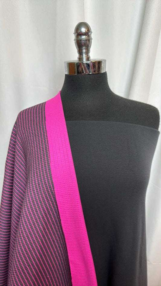 BLACK/PINK 2-FACE BUNDLE : 2YD Black 4-Way Polartec Fleece & 2YD Pink 2-Faced Jacquard PF : A28756