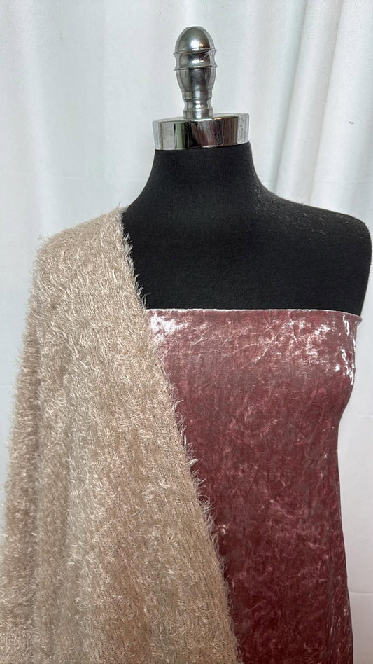 HAIRY/VELVET BUNDLE : 3YD Crushed Stretch Velvet & 3YD Hairy SK : A31108