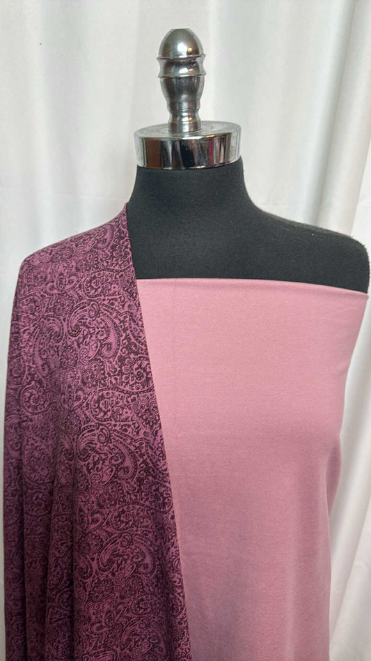 BALLET PINK/PAISLEY BUNDLE : 2YD Ballet Pink Peached PF & 1+YD Paisley C/S : A27913