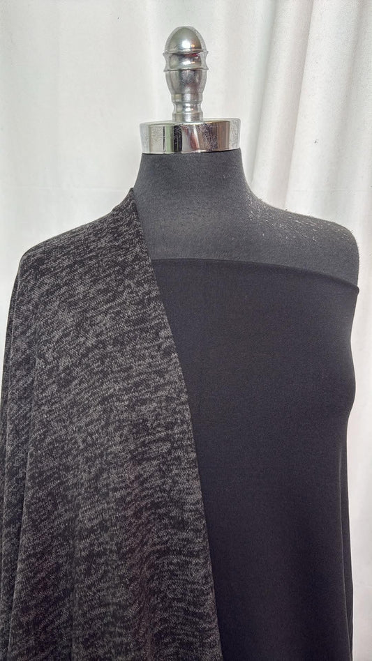 DOUBLE BLACK BUNDLE : 2YD Black C/P/S FT & 2YD Black Flat-Back Hacci SK : A31072