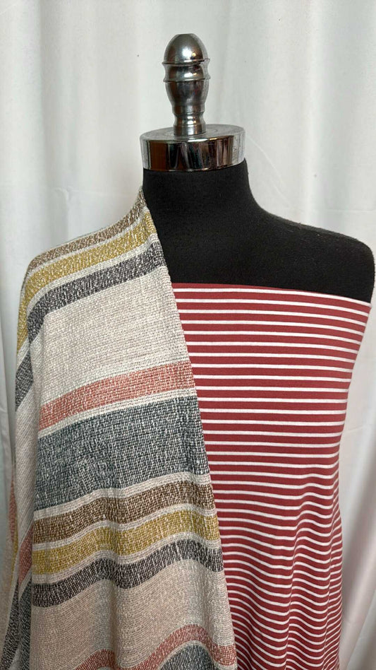 DOUBLE STRIPE BUNDLE : 2YD Variegated Stripe Cotton-Bland DK & 2YD Stripe Organic C/S : A27955
