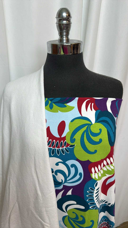 WHITE/FLORAL SWIRLS BUNDLE : 2YD Floral Swirls C/S & 2YD White Cotton FT : A27484