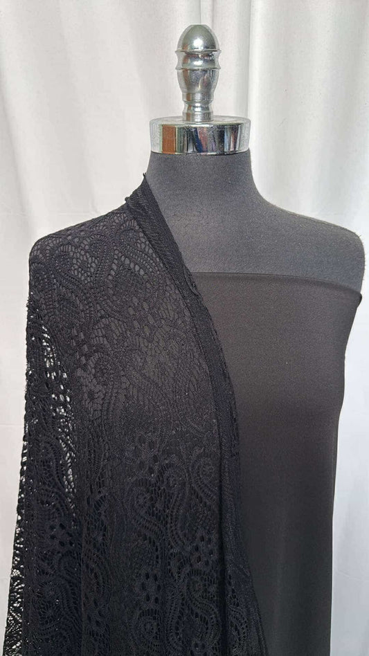 BLACK LACE BUNDLE : 2YD Black Yoga PF & 2YD Black Stretch Lace : A26556