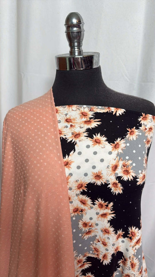 FLORAL/DOT BUNDLE : 2YD Floral DBP & 2YD Swiss Dot Jersey : A29879