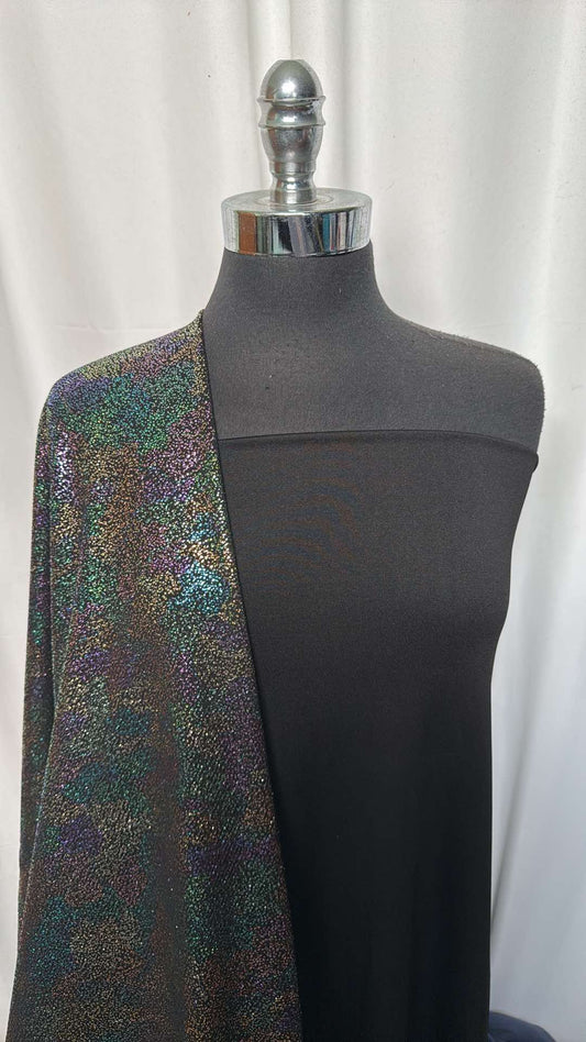 BLACK/RAINBOW FOIL BUNDLE : 2YD Black ITY & 2.5YD Rainbow Foil Liverpool : A26605